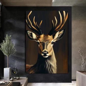 Deer in Forest Canvas Print - Large Canvas Art Print for Living Room Bedroom Wall Decor