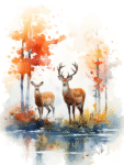 Kotart-Deer-in-Forest-Canvas-Painting-Large-Canvas-Art-for-Living-Room-Bedroom-Wall-Decor