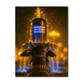 Lord Shiva | Mahadev with Nandi | Religious Art Canvas Painting