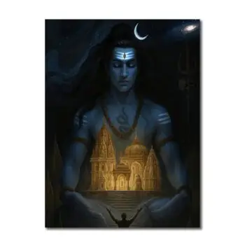 Lord Shiva Neelkantha Canvas Painting
